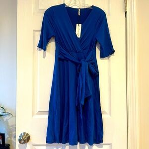 NWT Maternity Dress color blue size small